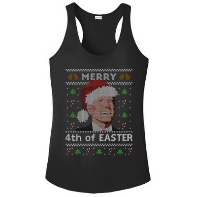 Merry 4th Of Easter Funny Biden Confusion Ugly Christmas Ladies PosiCharge Competitor Racerback Tank