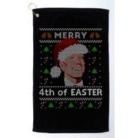 Merry 4th Of Easter Funny Biden Confusion Ugly Christmas Golf Towel