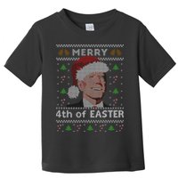Merry 4th Of Easter Funny Biden Confusion Ugly Christmas Toddler T-Shirt