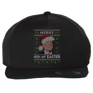 Merry 4th Of Easter Funny Biden Confusion Ugly Christmas Wool Snapback Cap