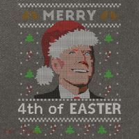 Merry 4th Of Easter Funny Biden Confusion Ugly Christmas Cotton Canvas Backpack