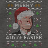 Merry 4th Of Easter Funny Biden Confusion Ugly Christmas Vector Backpack