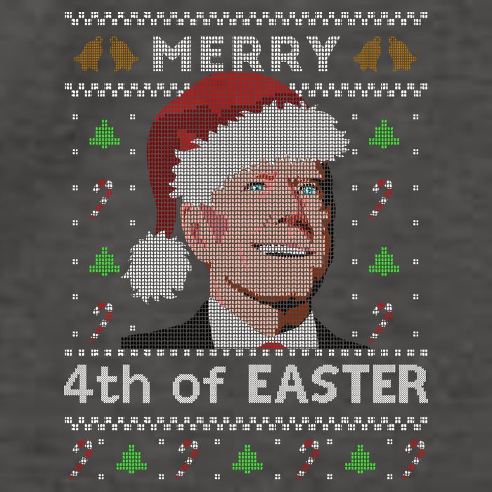 Merry 4th Of Easter Funny Biden Confusion Ugly Christmas Vector Backpack