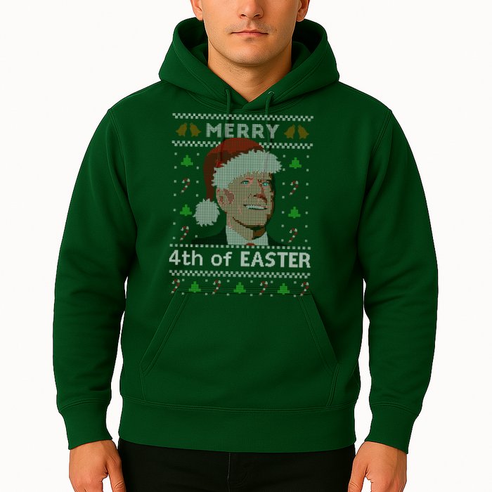 Merry 4th Of Easter Funny Biden Confusion Ugly Christmas Hoodie