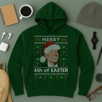 Merry 4th Of Easter Funny Biden Confusion Ugly Christmas Hoodie