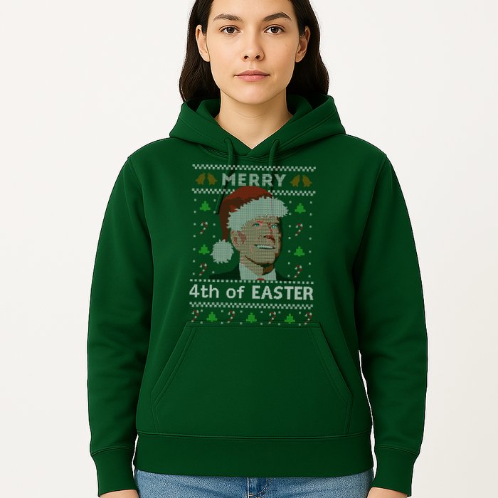 Merry 4th Of Easter Funny Biden Confusion Ugly Christmas Hoodie