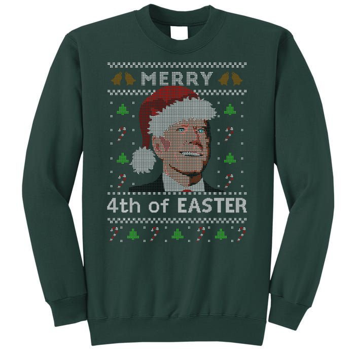 Merry 4th Of Easter Funny Biden Confusion Ugly Christmas Sweatshirt