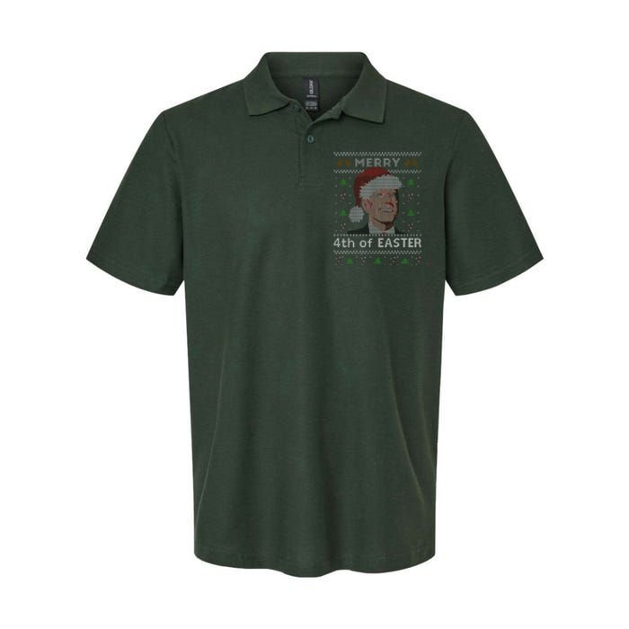 Merry 4th Of Easter Funny Biden Confusion Ugly Christmas Softstyle Adult Sport Polo