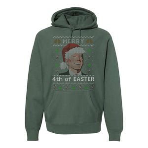 Merry 4th Of Easter Funny Biden Confusion Ugly Christmas Premium Hoodie