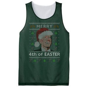 Merry 4th Of Easter Funny Biden Confusion Ugly Christmas Mesh Reversible Basketball Jersey Tank