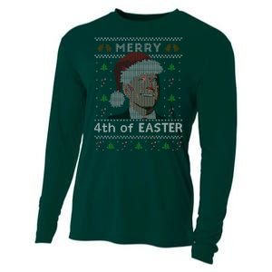 Merry 4th Of Easter Funny Biden Confusion Ugly Christmas Cooling Performance Long Sleeve Crew