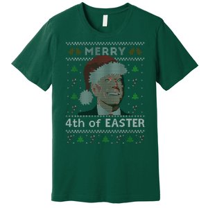 Merry 4th Of Easter Funny Biden Confusion Ugly Christmas Premium T-Shirt