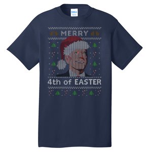 Merry 4th Of Easter Funny Biden Confusion Ugly Christmas Tall T-Shirt