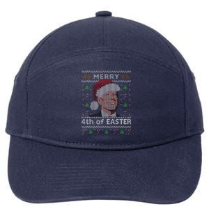 Merry 4th Of Easter Funny Biden Confusion Ugly Christmas 7-Panel Snapback Hat