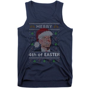 Merry 4th Of Easter Funny Biden Confusion Ugly Christmas Tank Top