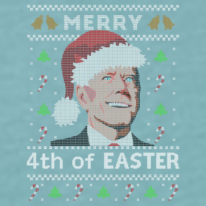 Merry 4th Of Easter Funny Biden Confusion Ugly Christmas Sueded Cloud Jersey T-Shirt