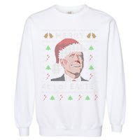 Merry 4th Of Easter Funny Biden Confusion Ugly Christmas Garment-Dyed Sweatshirt