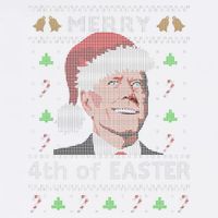 Merry 4th Of Easter Funny Biden Confusion Ugly Christmas Garment-Dyed Sweatshirt
