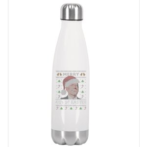 Merry 4th Of Easter Funny Biden Confusion Ugly Christmas Stainless Steel Insulated Water Bottle