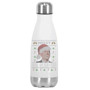 Merry 4th Of Easter Funny Biden Confusion Ugly Christmas Stainless Steel Insulated Water Bottle