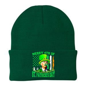 Merry 4th Of St Patricks Day Joe Biden Funny Knit Cap Winter Beanie