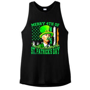 Merry 4th Of St Patricks Day Joe Biden Funny Ladies PosiCharge Tri-Blend Wicking Tank