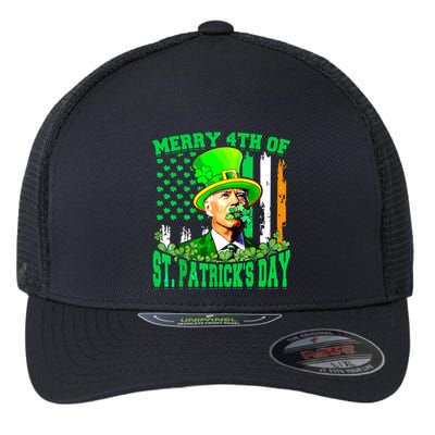 Merry 4th Of St Patricks Day Joe Biden Funny Flexfit Unipanel Trucker Cap
