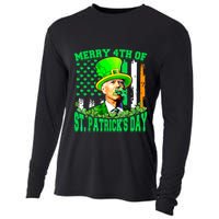 Merry 4th Of St Patricks Day Joe Biden Funny Cooling Performance Long Sleeve Crew