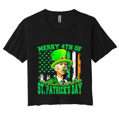 Merry 4th Of St Patricks Day Joe Biden Funny Crop Top