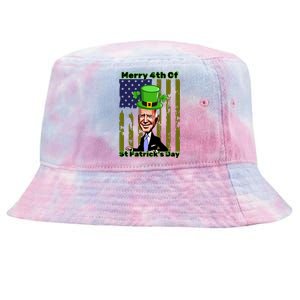 Merry 4th Of St Patricks Day Joe Biden Leprechaun Hat Tie-Dyed Bucket Hat