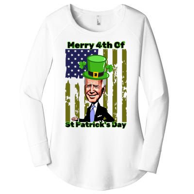 Merry 4th Of St Patricks Day Joe Biden Leprechaun Hat Women's Perfect Tri Tunic Long Sleeve Shirt