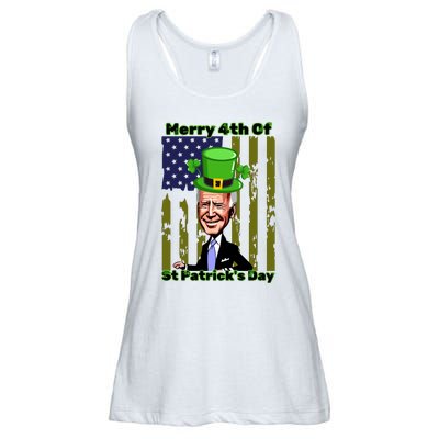 Merry 4th Of St Patricks Day Joe Biden Leprechaun Hat Ladies Essential Flowy Tank