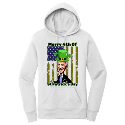 Merry 4th Of St Patricks Day Joe Biden Leprechaun Hat Women's Pullover Hoodie