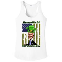 Merry 4th Of St Patricks Day Joe Biden Leprechaun Hat Ladies PosiCharge Competitor Racerback Tank