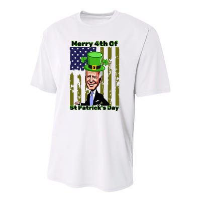 Merry 4th Of St Patricks Day Joe Biden Leprechaun Hat Youth Performance Sprint T-Shirt