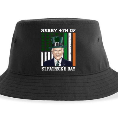 Merry 4th Of Stpatricks Day Joe Biden St Patricks Day Sustainable Bucket Hat