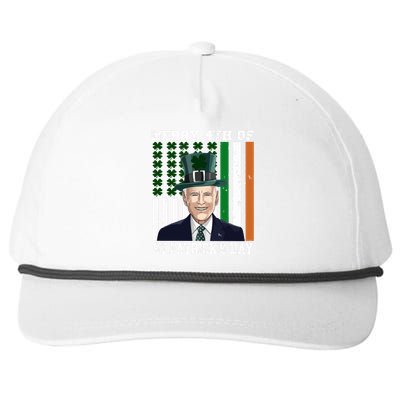 Merry 4th Of Stpatricks Day Joe Biden St Patricks Day Snapback Five-Panel Rope Hat