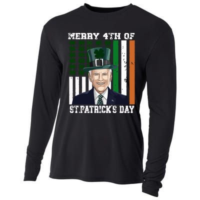 Merry 4th Of Stpatricks Day Joe Biden St Patricks Day Cooling Performance Long Sleeve Crew