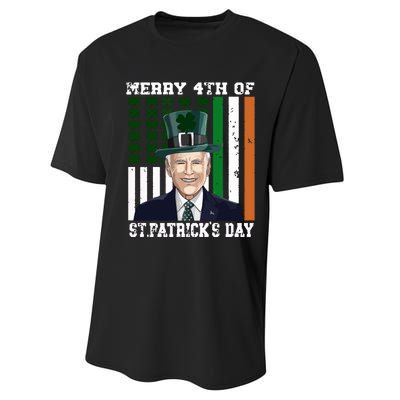 Merry 4th Of Stpatricks Day Joe Biden St Patricks Day Performance Sprint T-Shirt