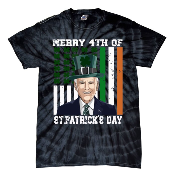 Merry 4th Of Stpatricks Day Joe Biden St Patricks Day Tie-Dye T-Shirt