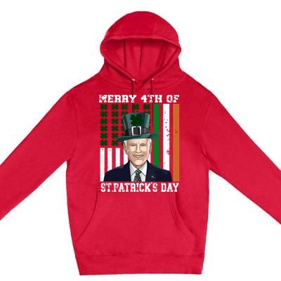 Merry 4th Of Stpatricks Day Joe Biden St Patricks Day Premium Pullover Hoodie