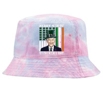 Merry 4th Of Stpatricks Day Joe Biden St Patricks Day Tie-Dyed Bucket Hat