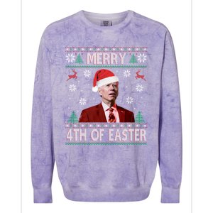 Merry 4th Of Easter Funny Joe Biden Christmas Ugly Sweater Great Gift Colorblast Crewneck Sweatshirt