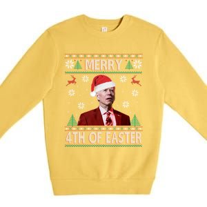 Merry 4th Of Easter Funny Joe Biden Christmas Ugly Sweater Great Gift Premium Crewneck Sweatshirt