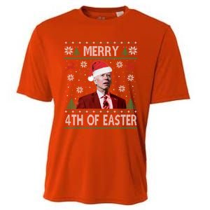 Merry 4th Of Easter Funny Joe Biden Christmas Ugly Sweater Great Gift Cooling Performance Crew T-Shirt