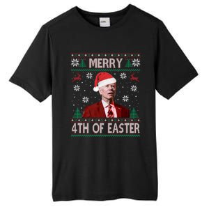 Merry 4th Of Easter Funny Joe Biden Christmas Ugly Sweater Great Gift Tall Fusion ChromaSoft Performance T-Shirt