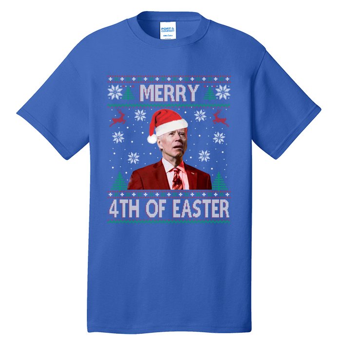 Merry 4th Of Easter Funny Joe Biden Christmas Ugly Sweater Great Gift Tall T-Shirt