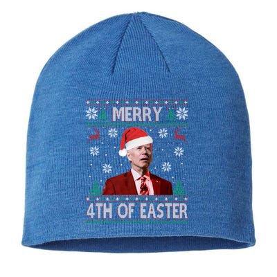 Merry 4th Of Easter Funny Joe Biden Christmas Ugly Sweater Great Gift Sustainable Beanie