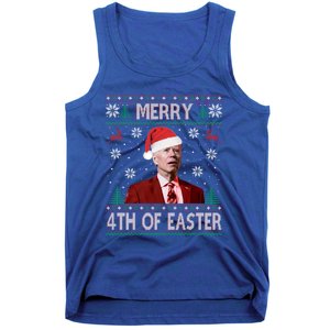 Merry 4th Of Easter Funny Joe Biden Christmas Ugly Sweater Great Gift Tank Top