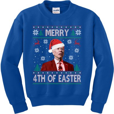 Merry 4th Of Easter Funny Joe Biden Christmas Ugly Sweater Great Gift Kids Sweatshirt